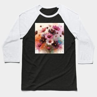 Chocolate Brown Cosmos Flower Baseball T-Shirt